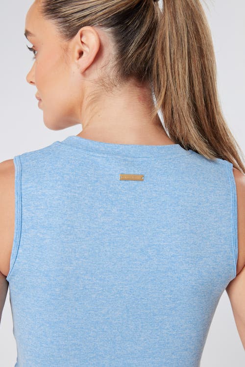 Twill Active Recycled Seamless Marl Laser Cut Vest In Blue