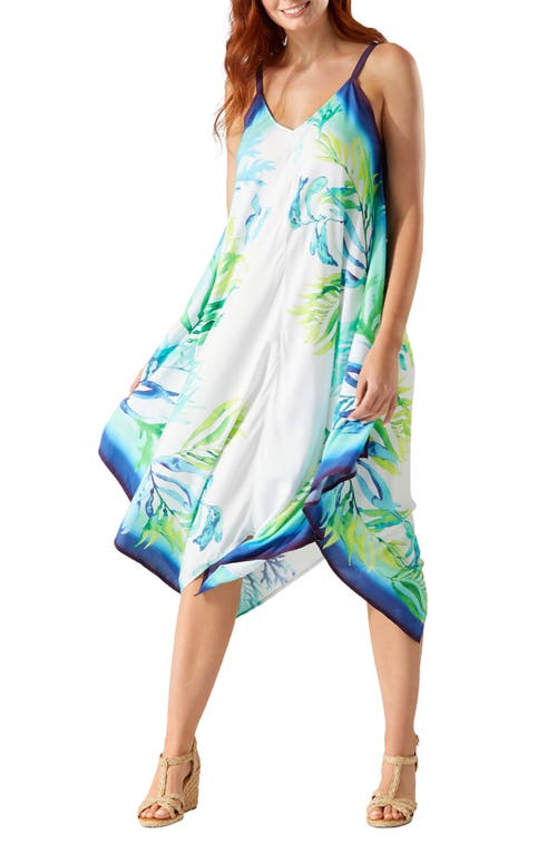 Tommy Bahama Sea Fronds Handkerchief Hem Cover-Up Dress in White