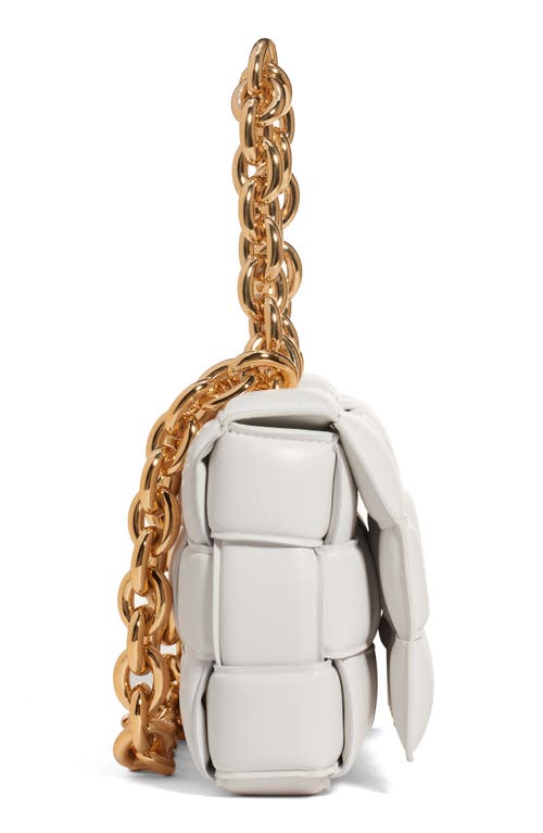 Shop Bottega Veneta The Chain Cassette Bag In White/gold