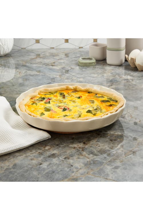 Berghoff Leo Balance Rippled 11-inch Ceramic Pie Dish In Moonbeam