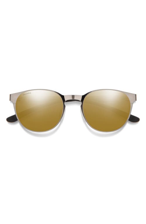 Eastbank 52mm ChromaPop Polarized Round Sunglasses in Brushed Gunmetal /Bronze