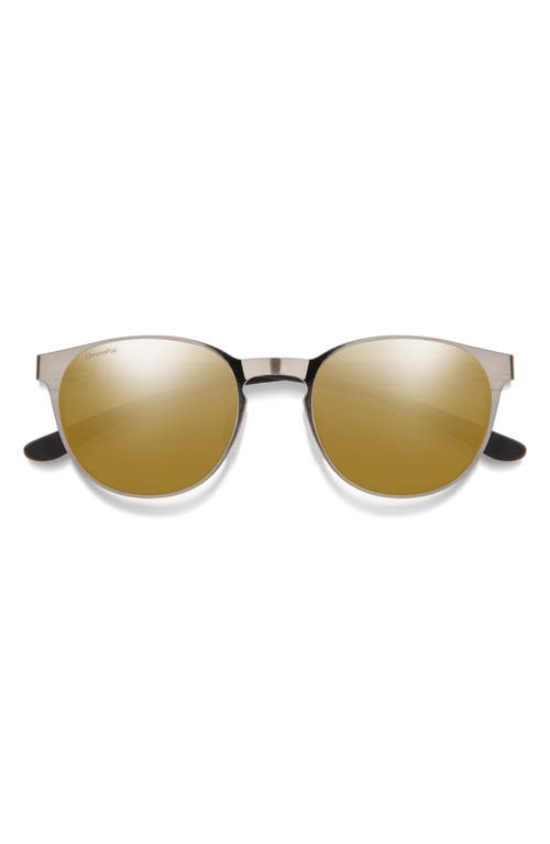 Shop Smith Eastbank 52mm Chromapop™ Polarized Round Sunglasses In Brushed Gunmetal/bronze