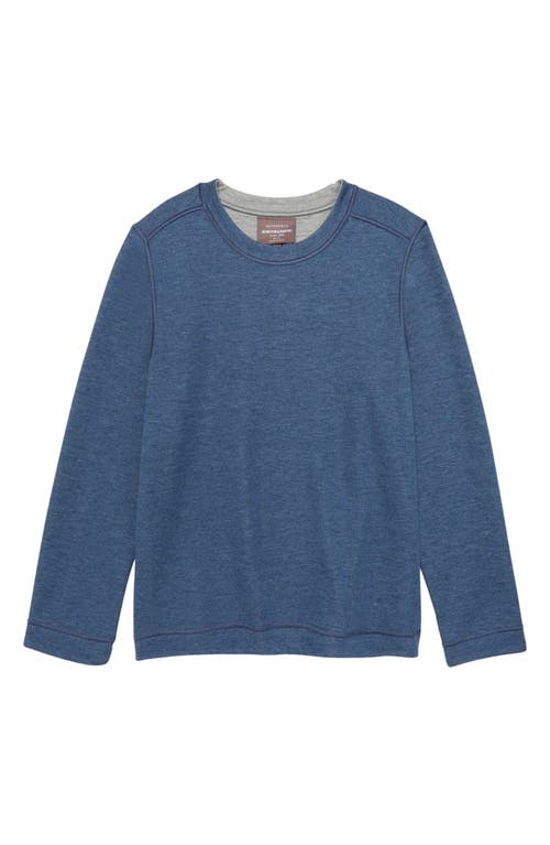 Johnston & Murphy Kids' Reversible Cotton Blend Sweatshirt In Blue/light Grey