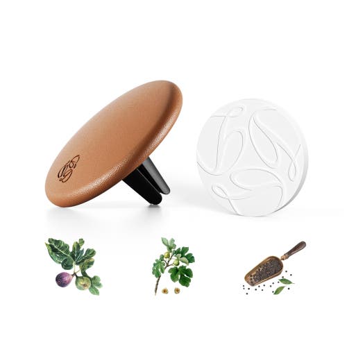 Delfino Fig Camel Lambskin Car Diffuser And Insert In Tesla