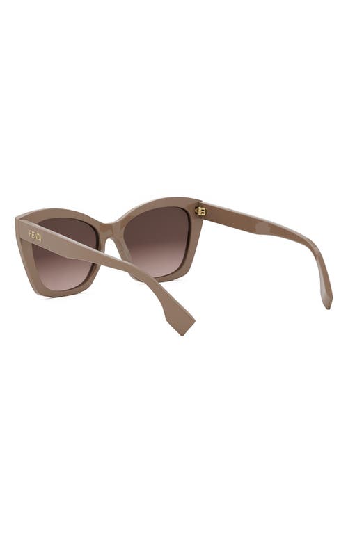 Shop Fendi ' Lettering 55mm Gradient Square Sunglasses In Shiny Light Brown/brown