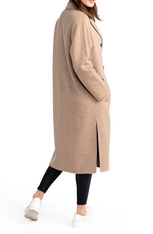 Belle & Bloom Guest List Oversize Double Breasted Wool Blend Coat In Oat