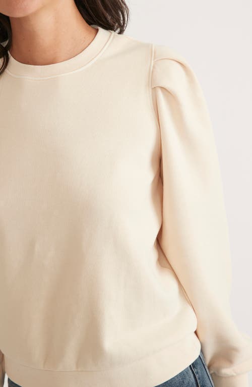 Shop Marine Layer Enya Pleat Sleeve Sweatshirt In Antique White