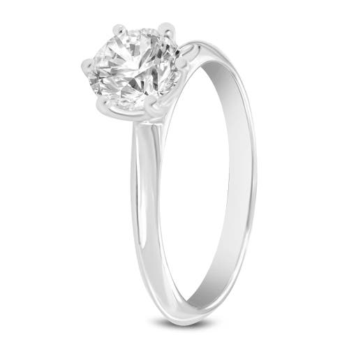 Asany Love Grown Collection 14k White Gold Round Cut Lab Grown Diamond Solitaire Engagement Ring In 14k White Gold