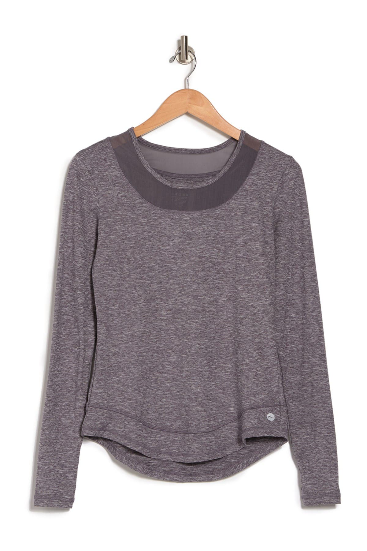 X By Gottex Long Sleeve Thumbhole Shirt In Dark Grey