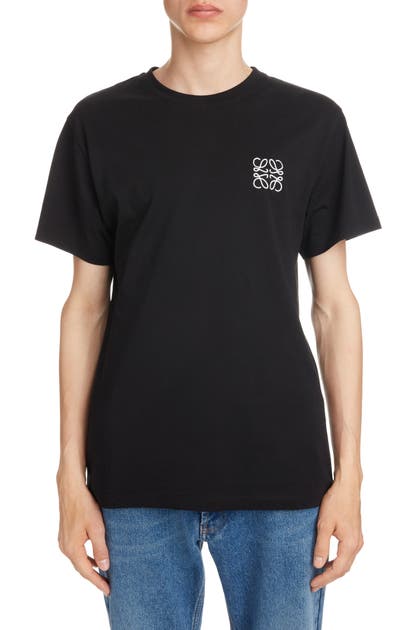 LOEWE ANAGRAM EMBROIDERED COTTON T-SHIRT,H6109230CR