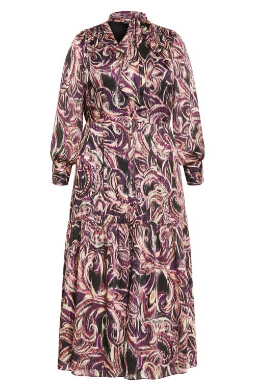 Shop City Chic Suzanne Print Long Sleeve Maxi Dress In Vintage Paisley