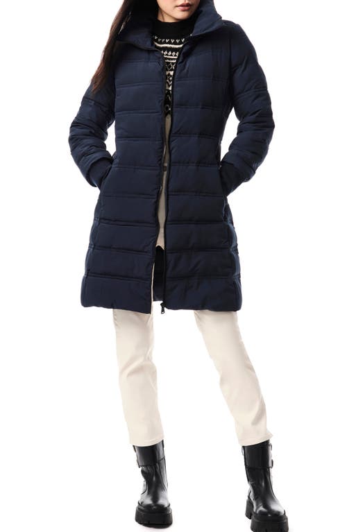 Bernardo Stand Collar Puffer Jacket In Navy