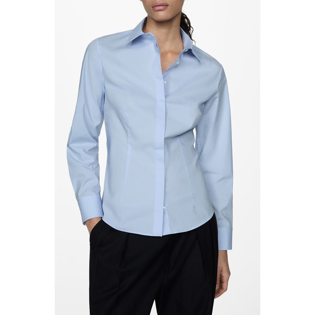 Mango Chemise In Sky Blue