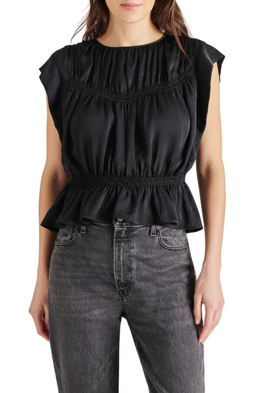 Shop Steve Madden Corinne Peplum Top In Black