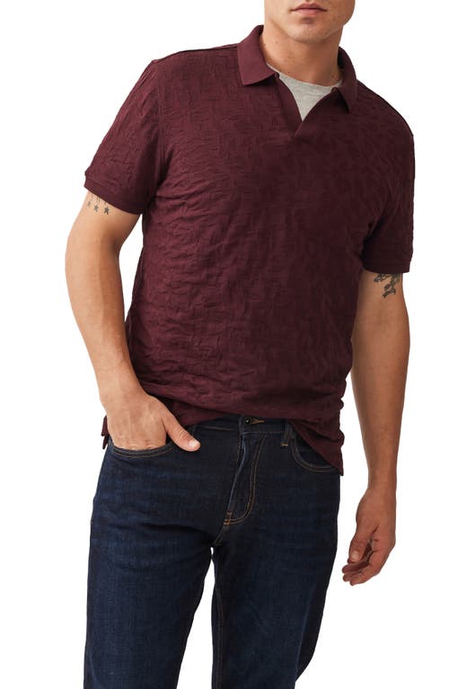 Shop Rodd & Gunn Amberly Textured Cotton Johnny Collar Polo In Bordeaux