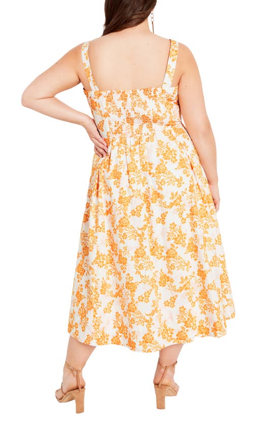 Shop City Chic Luiza Daze Floral Ruffle Trim Midi Dress In Sunny Dazes
