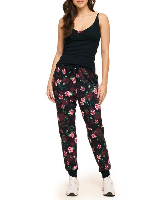 Shop Adore Me Kaiden Cami & Joggers Set In Floral Black