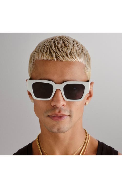 Le Specs Atlantis 50mm Rectangular Sunglasses In Matte Silver