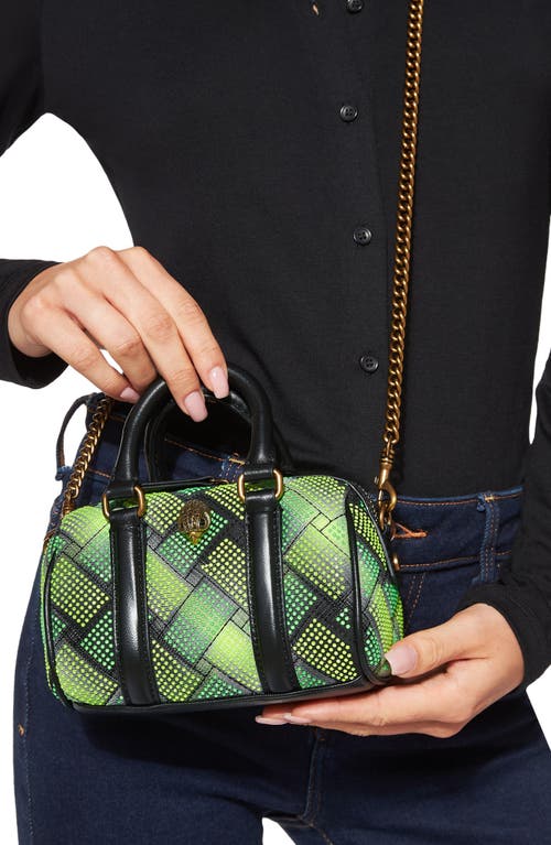 Shop Kurt Geiger London Extra Small Kensington Boston Quilted Satchel In Open Green