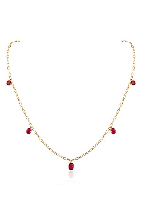 Mindi Mond Ruby Tinsel Charm Chain Necklace In Gold