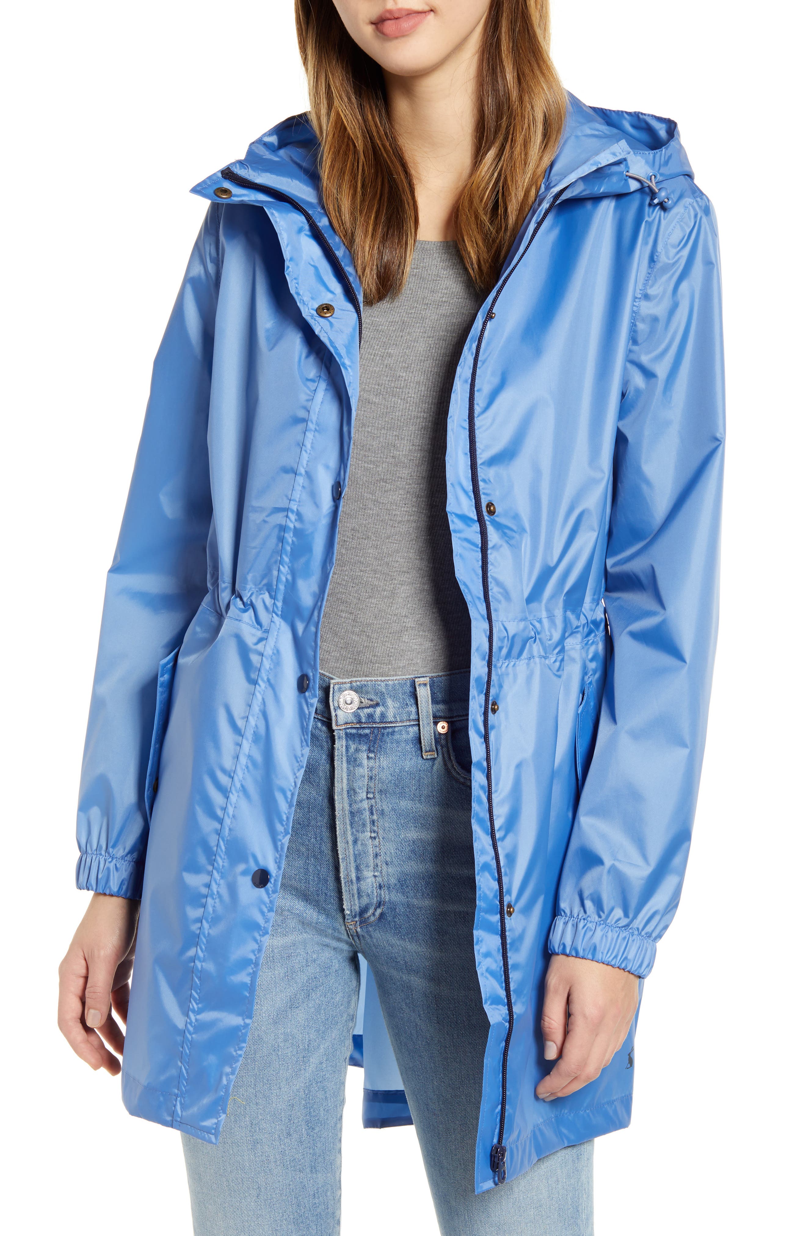 Joules Waterproof Packaway Raincoat In Blue