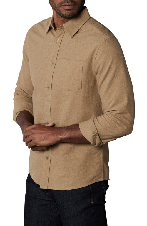 Shop The Normal Brand Fairbanks Brushed Cotton Chamois Button-up Shirt In Toasted Chestnut