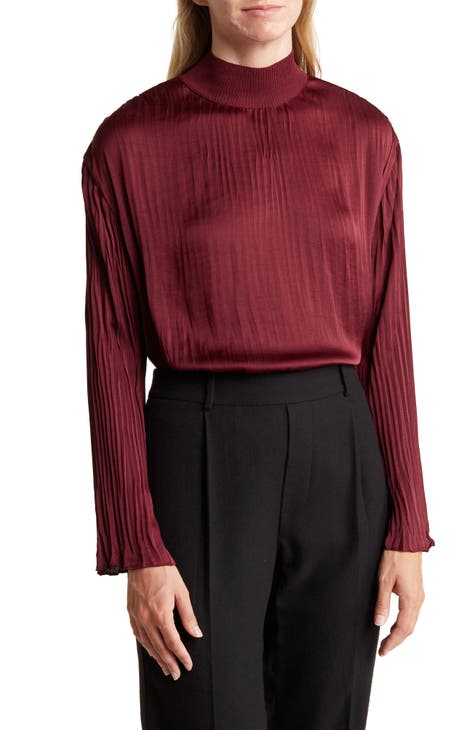 Lululemon Cotton-Cashmere Blend Mock Neck Sweater - Carnation Red