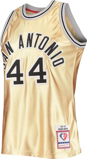 Men's Mitchell & Ness Moses Malone Gold Philadelphia 76ers 75th Anniversary 1982/83 Hardwood Classics Swingman Jersey
