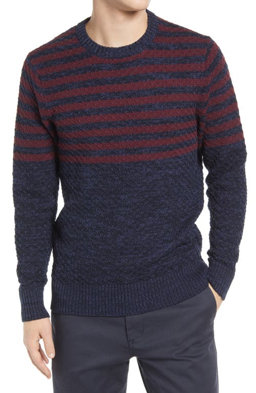 The Normal Brand Cotton Piqué Sweater In Navy/oxblood