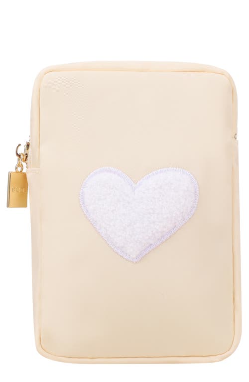 Mini Heart Cosmetics Bag in Cream