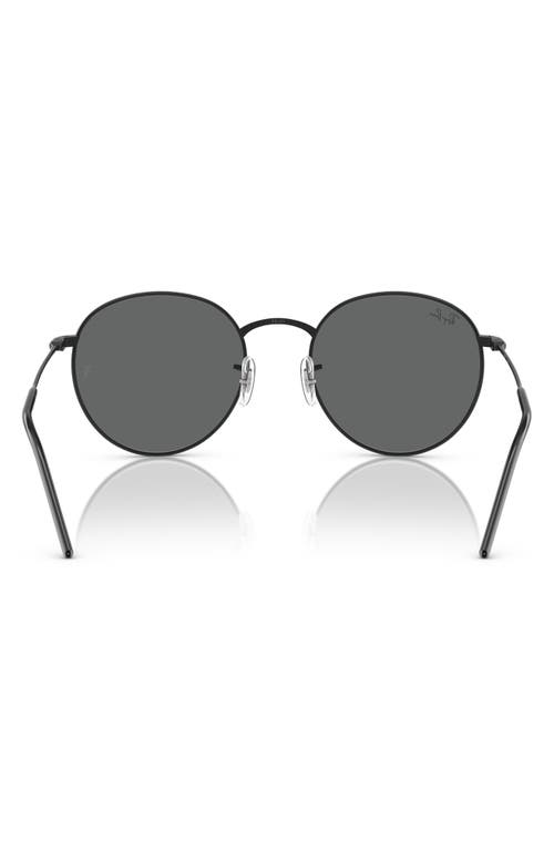 Ray Ban Round Reverse Sunglasses Black Frame Grey Lenses 55-21 In Black