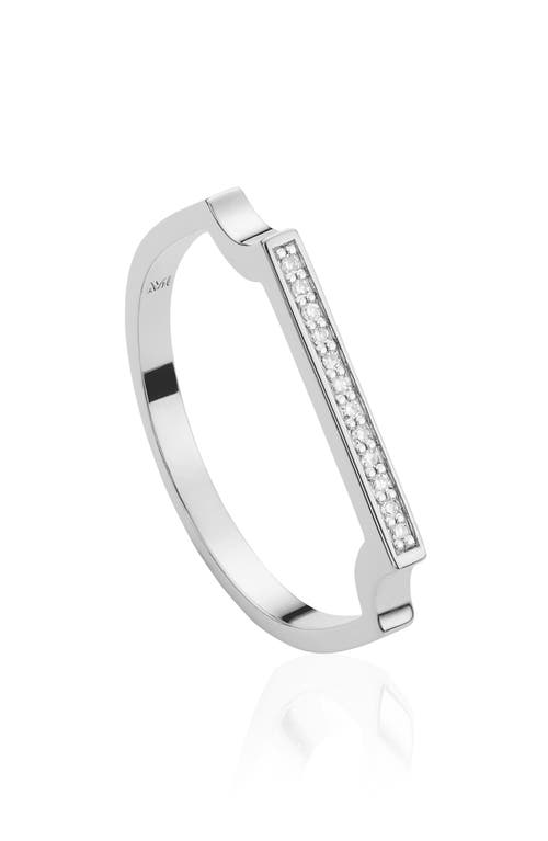 Monica Vinader Signature Thin Diamond Ring In Silver/diamond