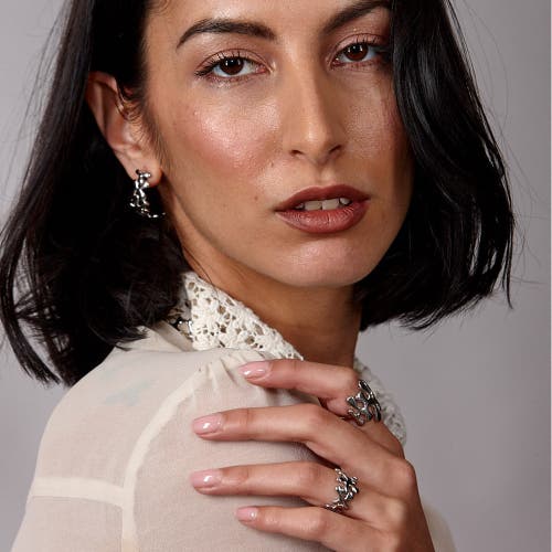 Lucy Quartermaine Half Splash Ring In Sterling Silver