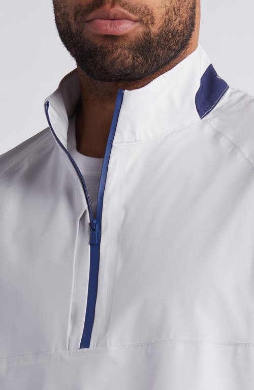 Johnnie-o Stealth Stowable Short Sleeve Pullover Rain Jacket In Light Gray