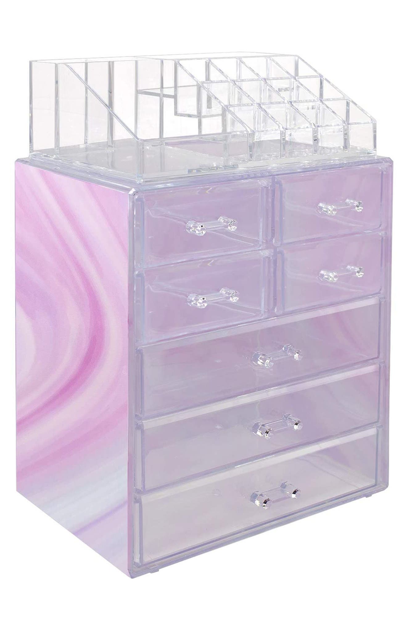 Sorbus Makeup And Jewelry Storage Case Display Set In Tie-dye