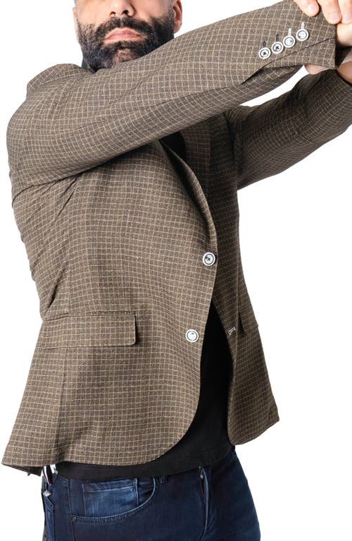 Maceoo Descartes Unconstructed Check Vortex Brown Blazer In Brown