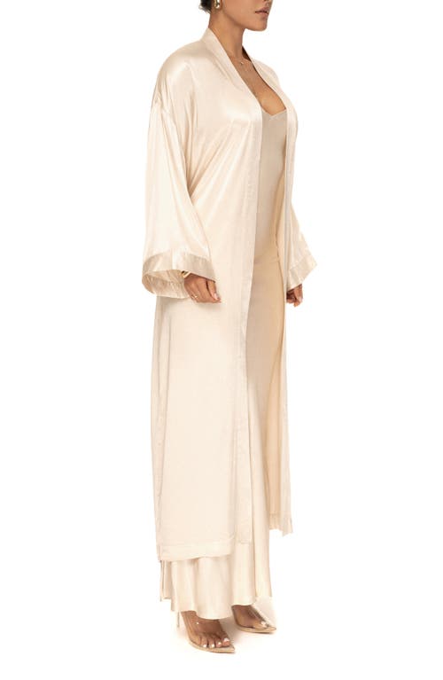 Shop Jluxlabel Forever & Always Satin Robe In Beige