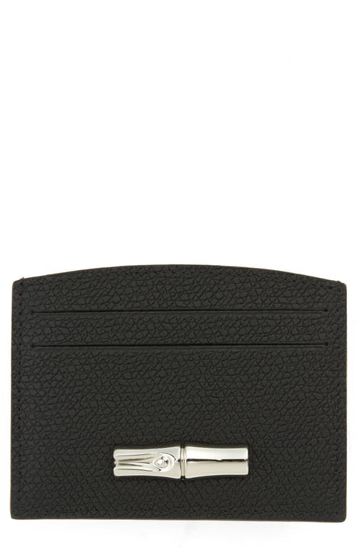 Longchamp Roseau 4-Slot Leather Card Case in Black at Nordstrom