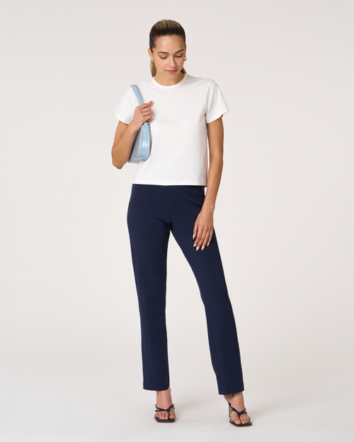 Rebody Active Rebody Essentials Short Sleeve Crop Tee In White