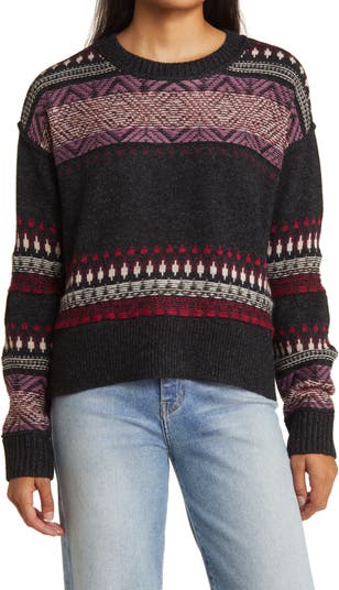 Lucky Brand Fair Isle Wool Blend Crewneck Sweater