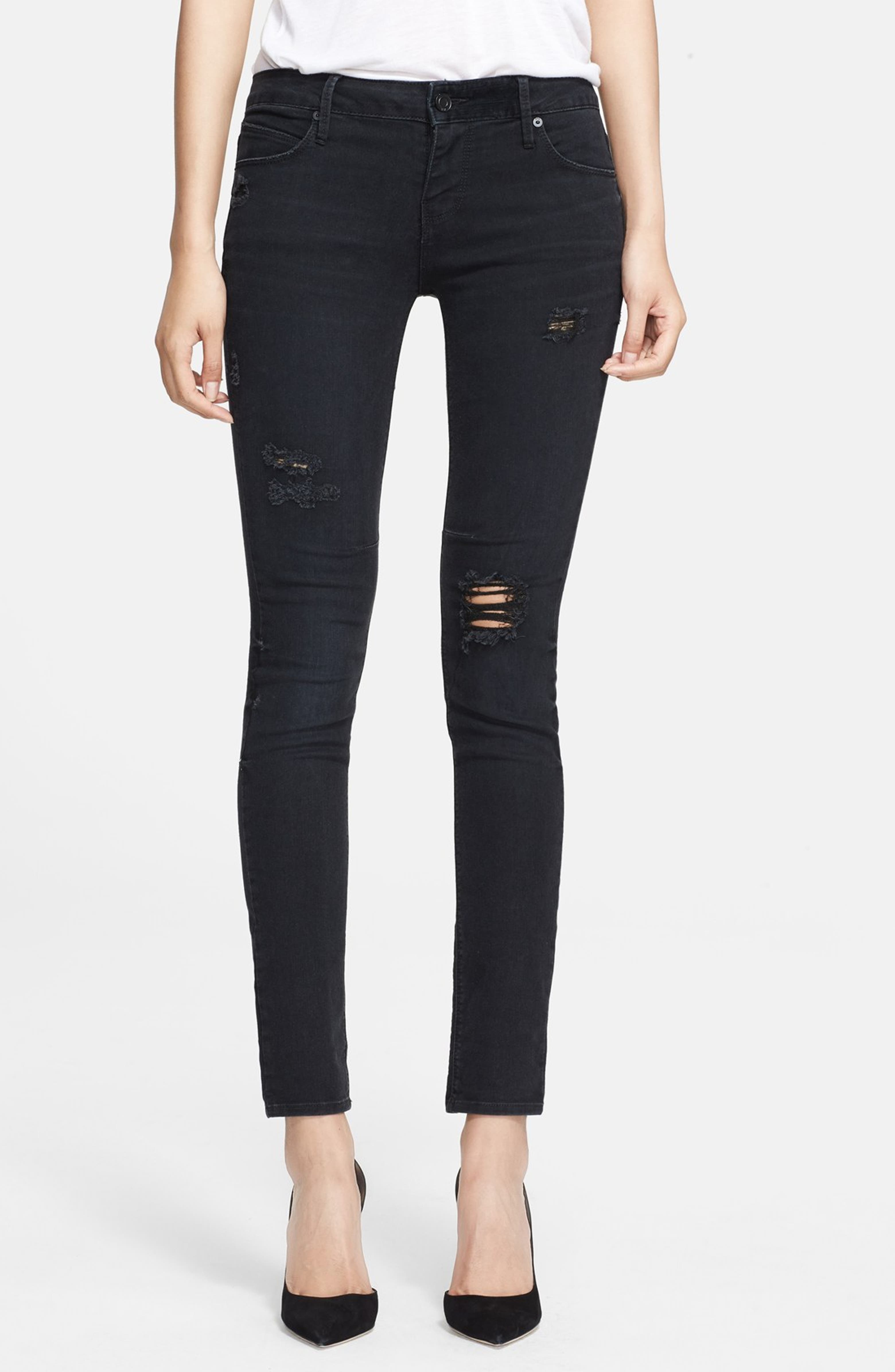 RtA Skinny Jeans (Black Destroyed) | Nordstrom