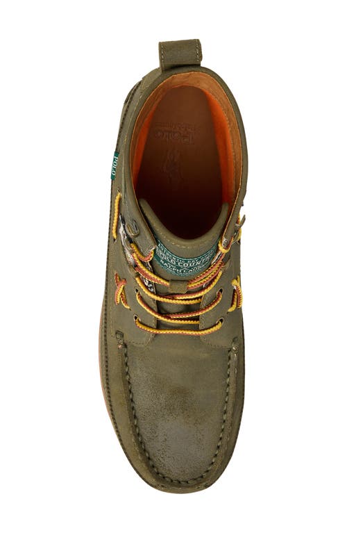 Shop Polo Ralph Lauren Ranger Patch Work Boot In Canopy Olive