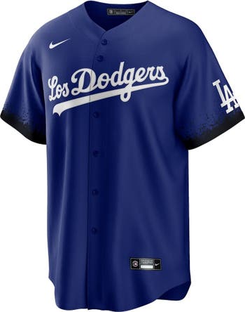 Men's Nike Royal Los Angeles Dodgers City Connect Short Sleeve Pullover Hoodie Size: Small