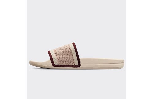 Shop Apl Athletic Propulsion Labs Big Logo Techloom Slide Sandals In Alabaster/rose Dust/burgundy