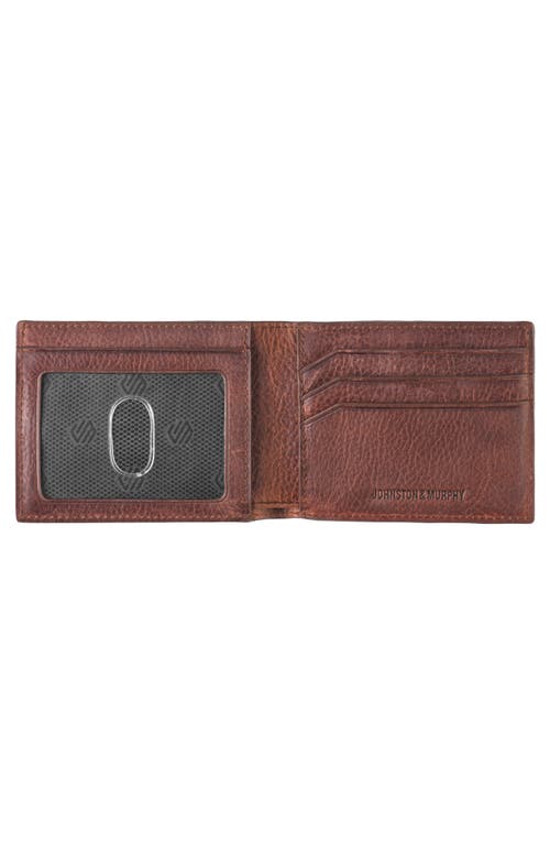 Johnston & Murphy Kingston Leather Bifold Wallet In Mahogany