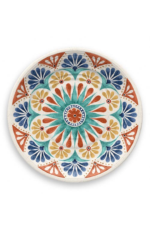 Tarhong Desert Rio Set Of Six Melamine Dinner Plates In White Multi