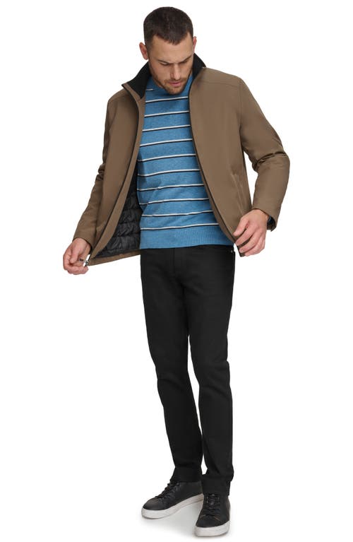 Calvin Klein Stand Collar Water Resistant Jacket In Dark Tan