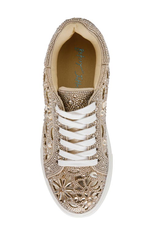 Shop Betsey Johnson Reily Sneaker In Light Gold