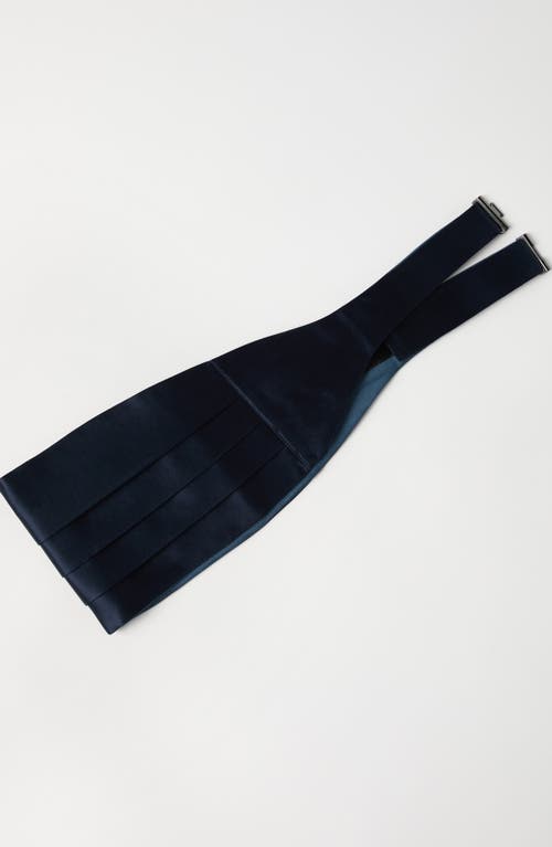 Shop Brunello Cucinelli Silk And Cotton Satin Cummerbund In Blue