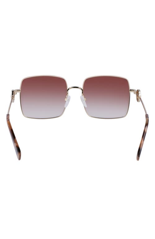 Longchamp Brown Gradient Square Ladies Sunglasses Lo162s 748 55 In Silver/gradient Brown